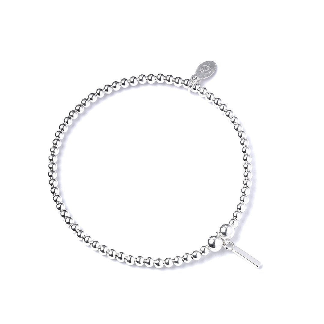 Letter Initial Sterling Silver Ball Bead Bracelet - MYLEE London