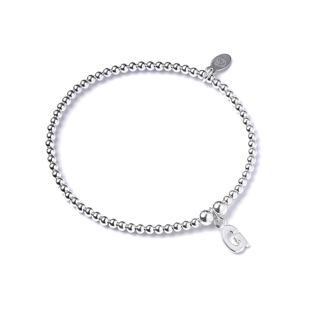 Letter Initial Sterling Silver Ball Bead Bracelet - MYLEE London