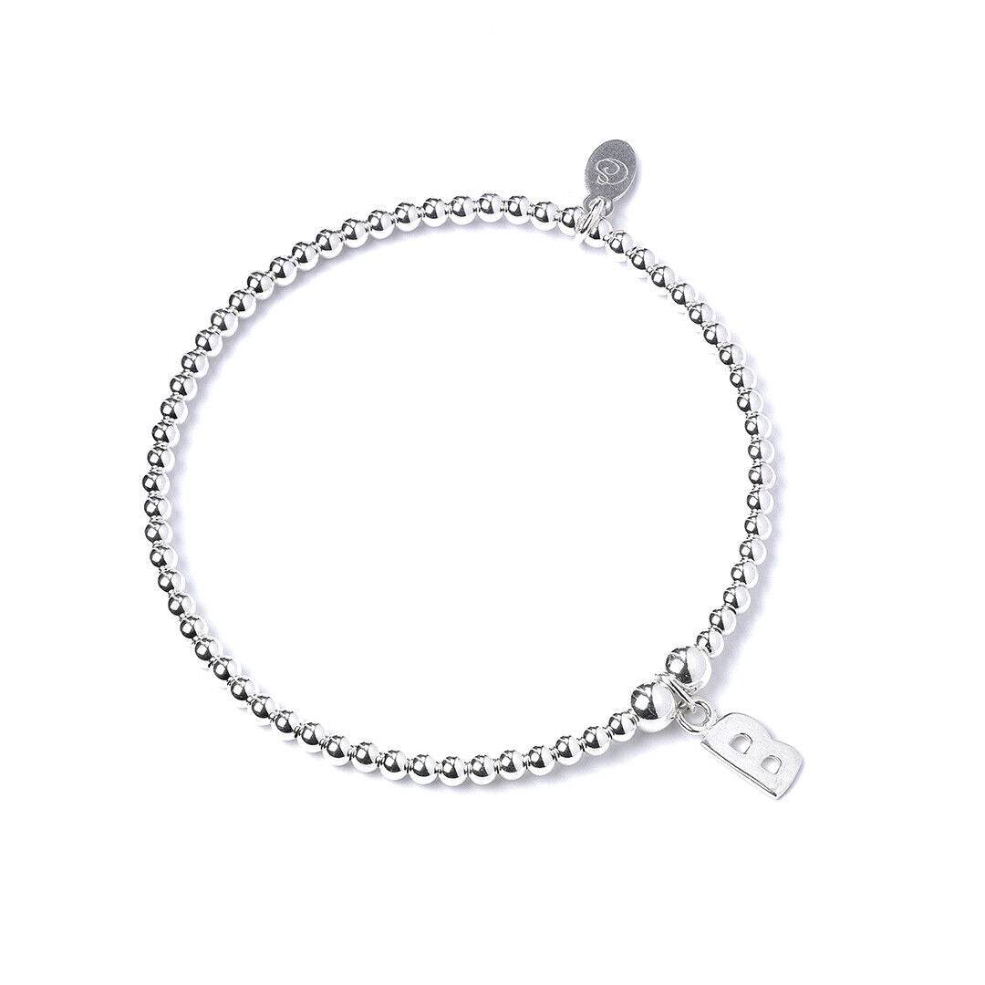 Letter Initial Sterling Silver Ball Bead Bracelet - MYLEE London