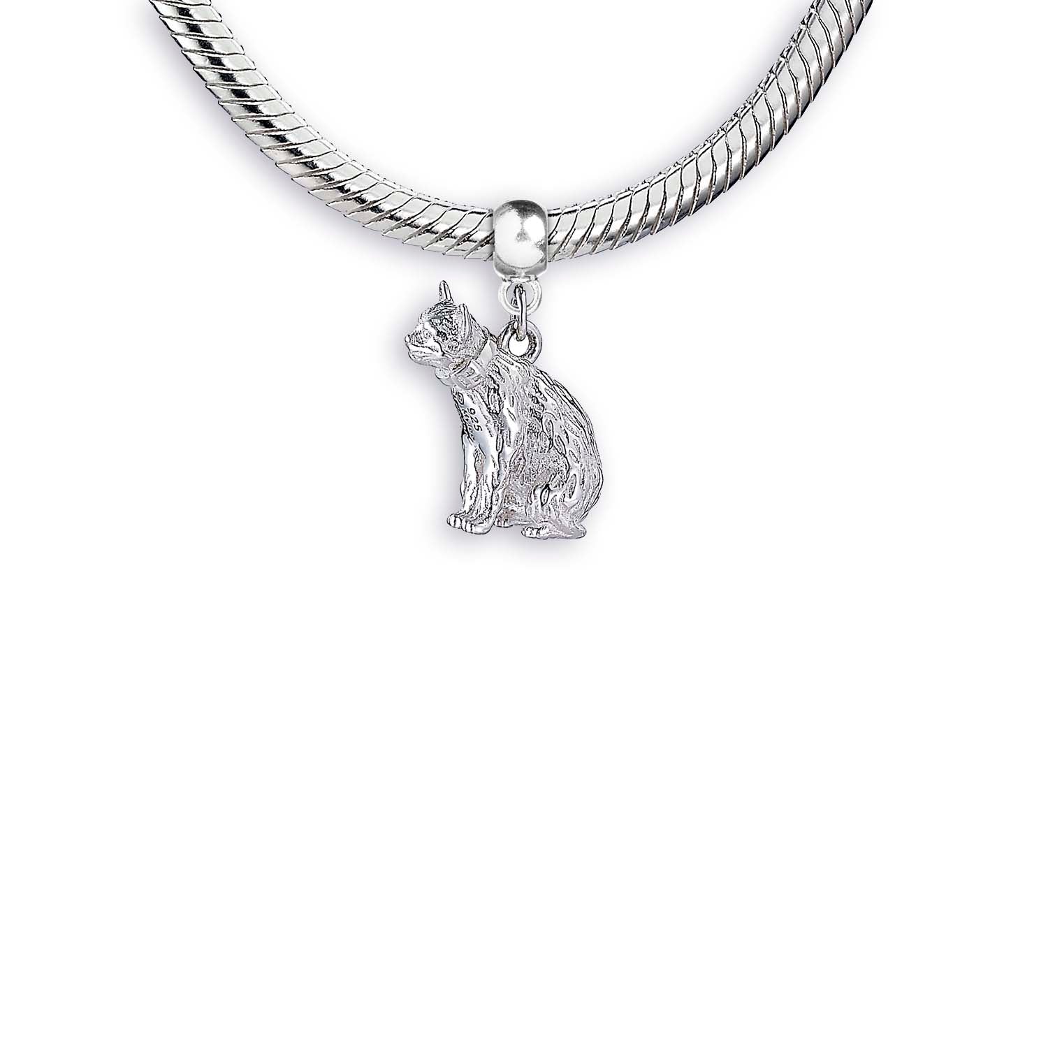 Long-Haired Cat Silver Charm - MYLEE London