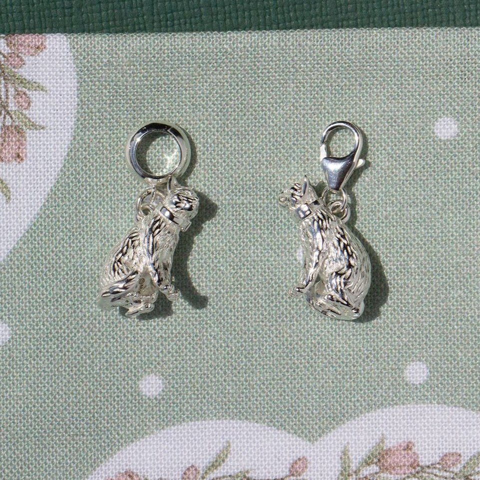 Long - Haired Cat Silver Charm - MYLEE London