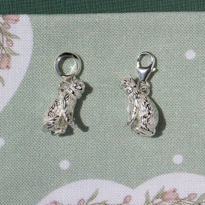 Long - Haired Cat Silver Charm - MYLEE London