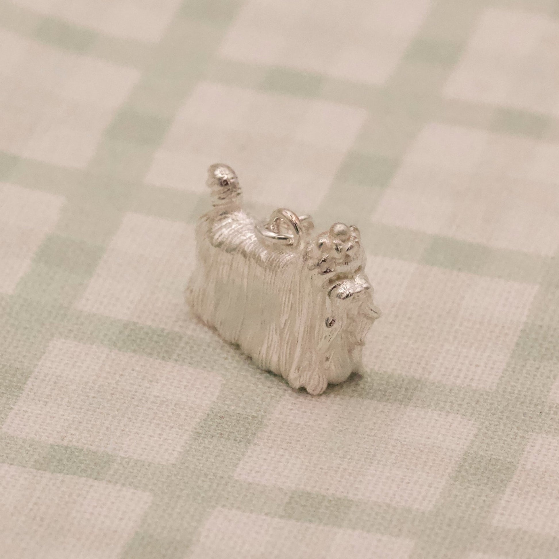 Long Haired Yorkshire Terrier Silver Charm - MYLEE London