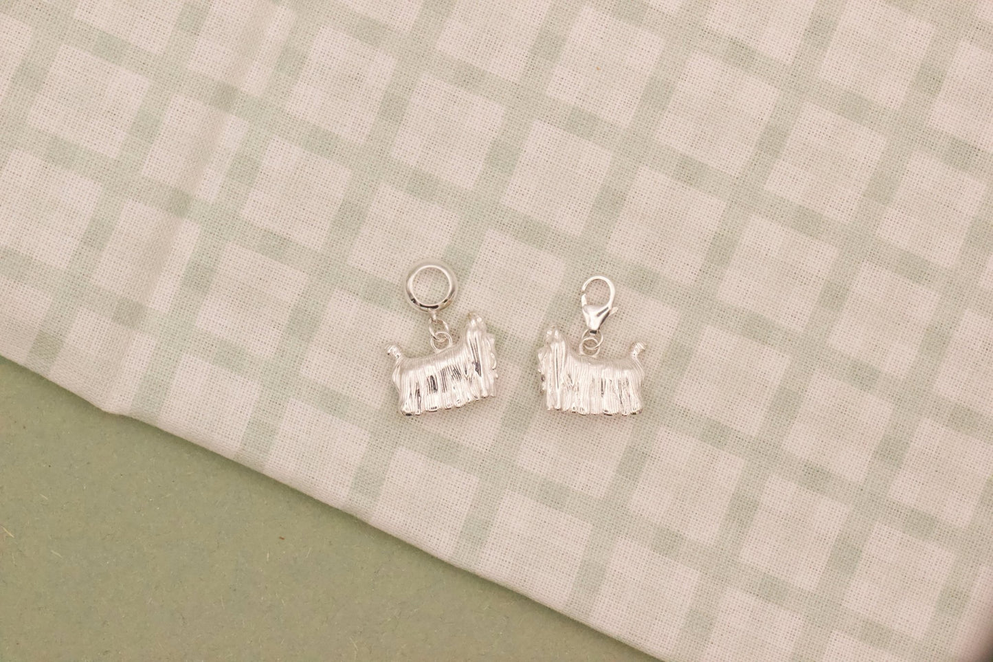 Long Haired Yorkshire Terrier Silver Charm - MYLEE London