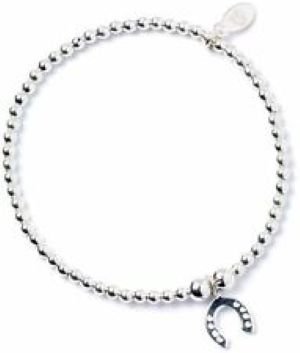 Lucky Horseshoe on Silver Ball Bead Bracelet - MYLEE London