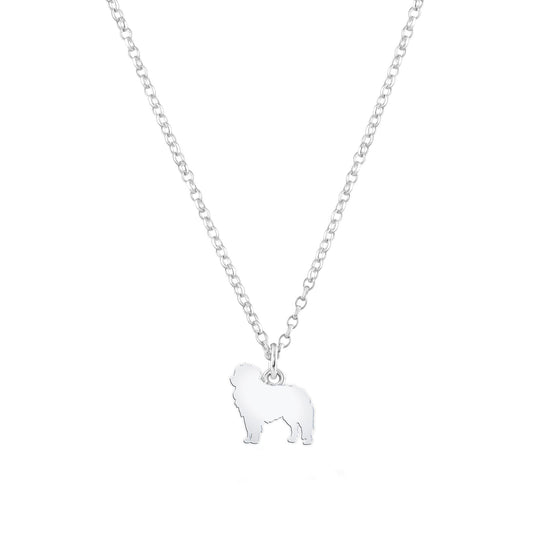 Maremma Sheepdog Silhouette Silver Necklace - Personalised - MYLEE London