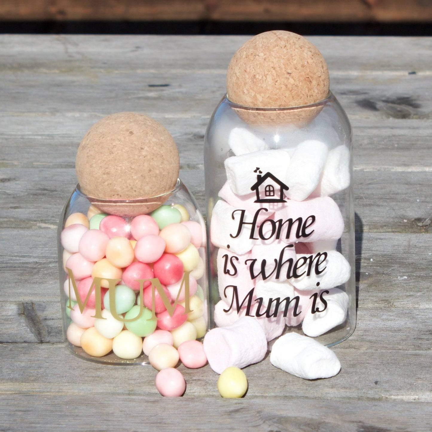 Mother's Day Glass Storage Jars with Cork Stopper - MYLEE London