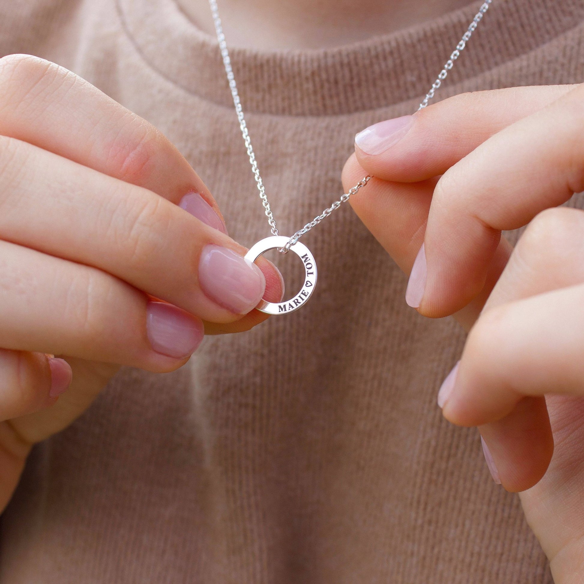 Mother's Day Gold Personalised Ring Necklace - MYLEE London