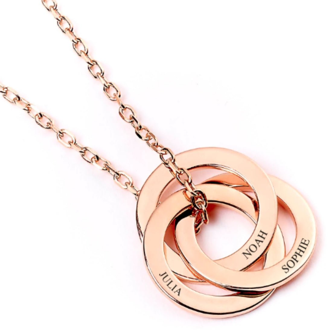 Mother's Day Rose Gold Personalised Ring Necklace - MYLEE London