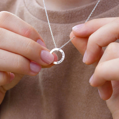 Mother's Day Sterling Silver Personalised Ring Necklace - MYLEE London