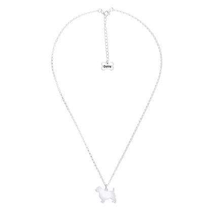 Norfolk Terrier Silhouette Silver Necklace - Personalised - MYLEE London