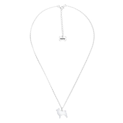 Norwegian Elkhound Silhouette Silver Necklace - Personalised - MYLEE London