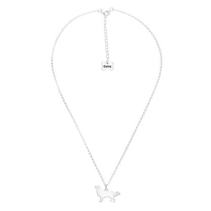 Nova Scotia Duck Tolling Retriever Silhouette Silver Necklace - Personalised - MYLEE London