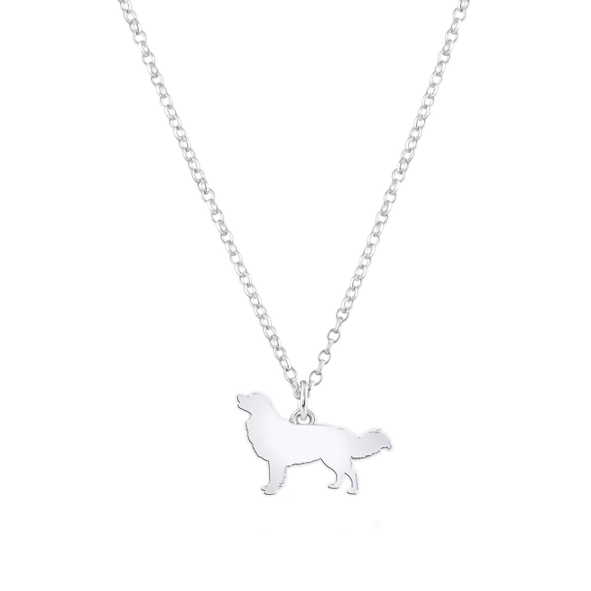 Nova Scotia Duck Tolling Retriever Silhouette Silver Necklace - Personalised - MYLEE London