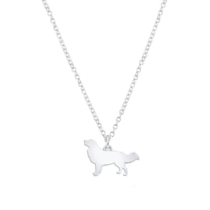 Nova Scotia Duck Tolling Retriever Silhouette Silver Necklace - Personalised - MYLEE London