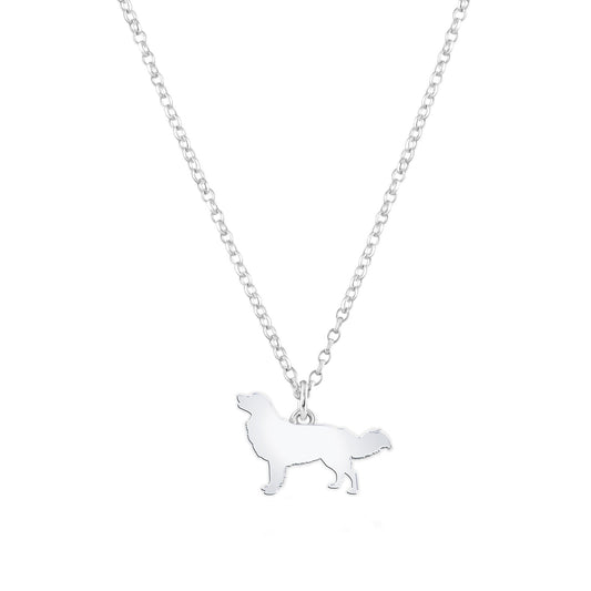 Nova Scotia Duck Tolling Retriever Silhouette Silver Necklace - Personalised - MYLEE London