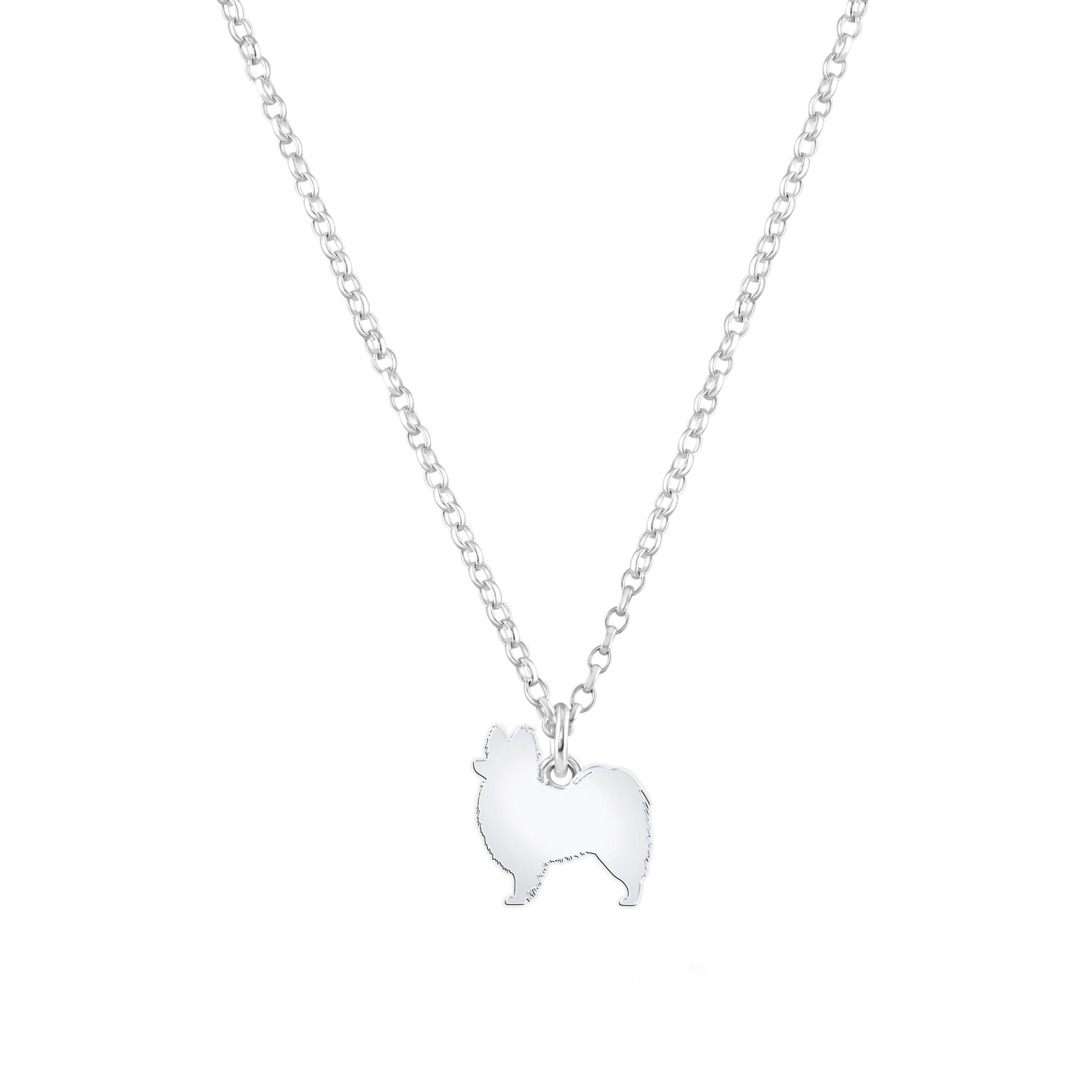 Papillon Silhouette Silver Necklace - Personalised - MYLEE London