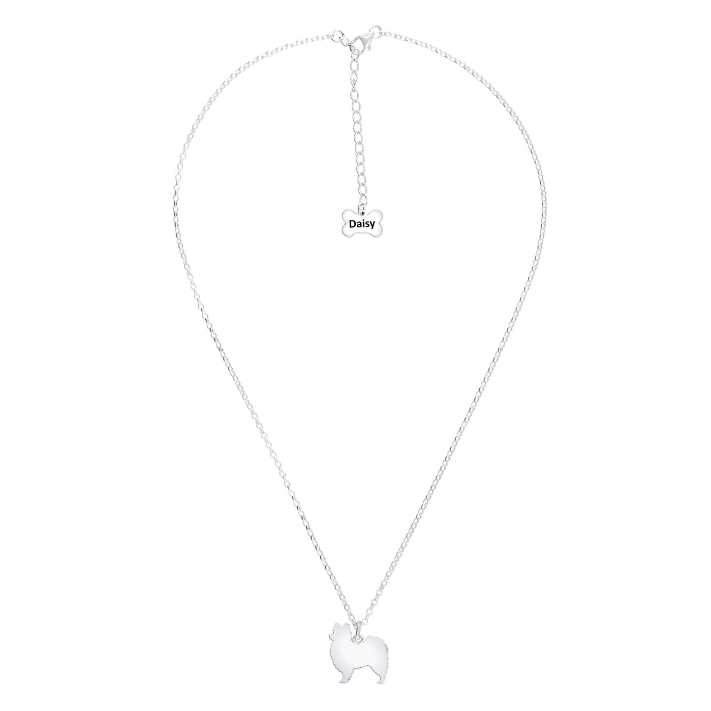 Papillon Silhouette Silver Necklace - Personalised - MYLEE London