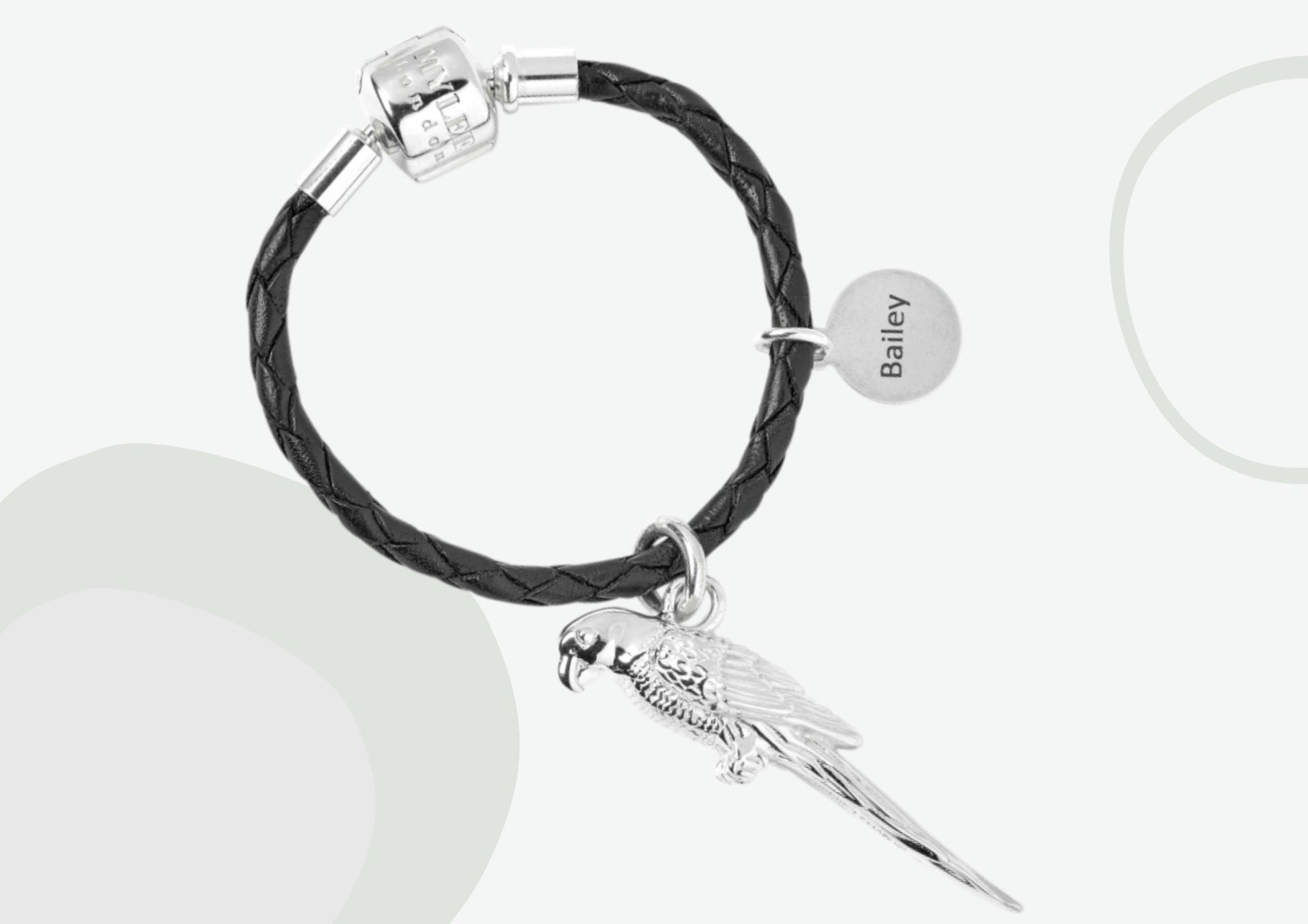 Parrot Silver Keyring - Personalised - MYLEE London