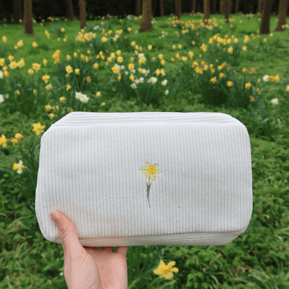 Personalised Embroidered Birth Flower Make - Up Bag - MYLEE London