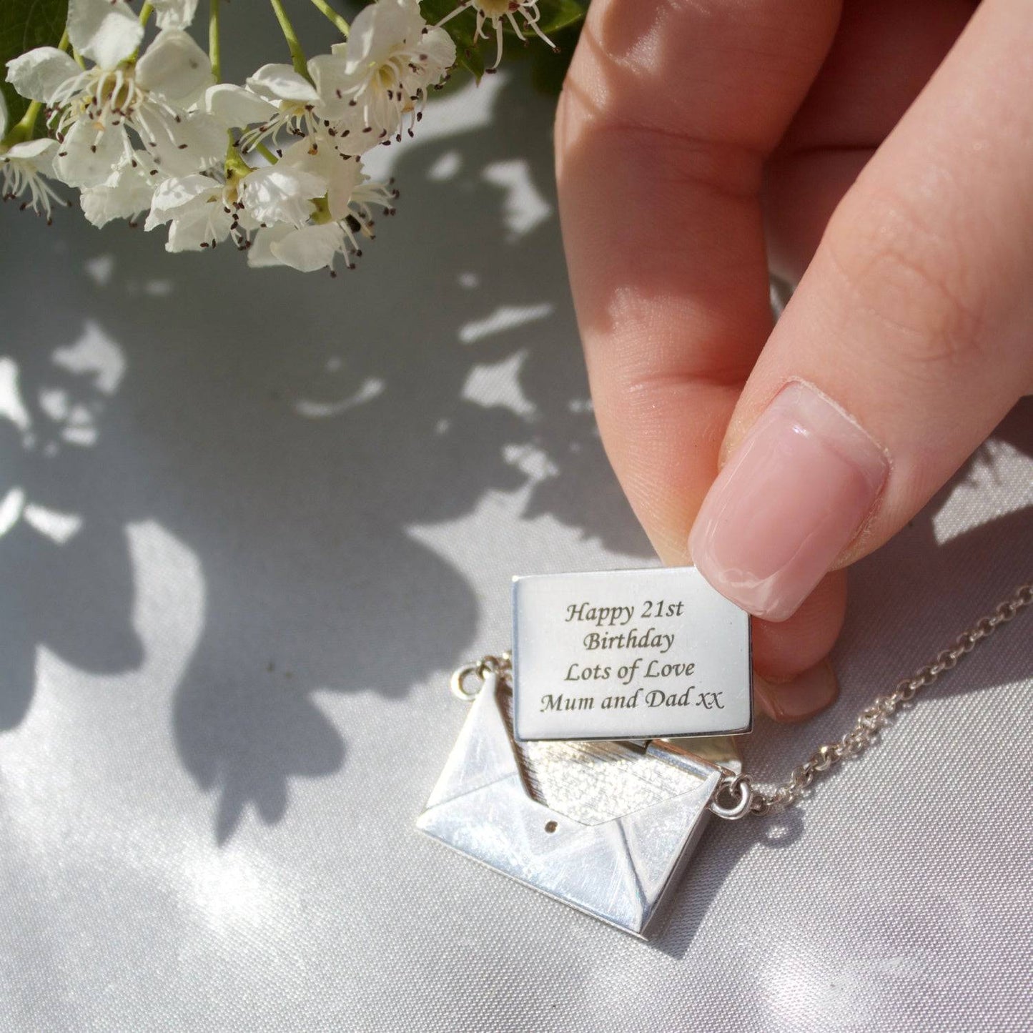 Personalised Envelope & Letter Silver Necklace - MYLEE London