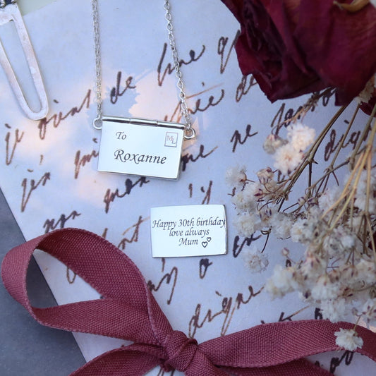 Personalised Envelope & Letter Silver Necklace - MYLEE London