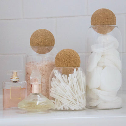 Personalised Glass Storage Jars with Cork Stopper - MYLEE London