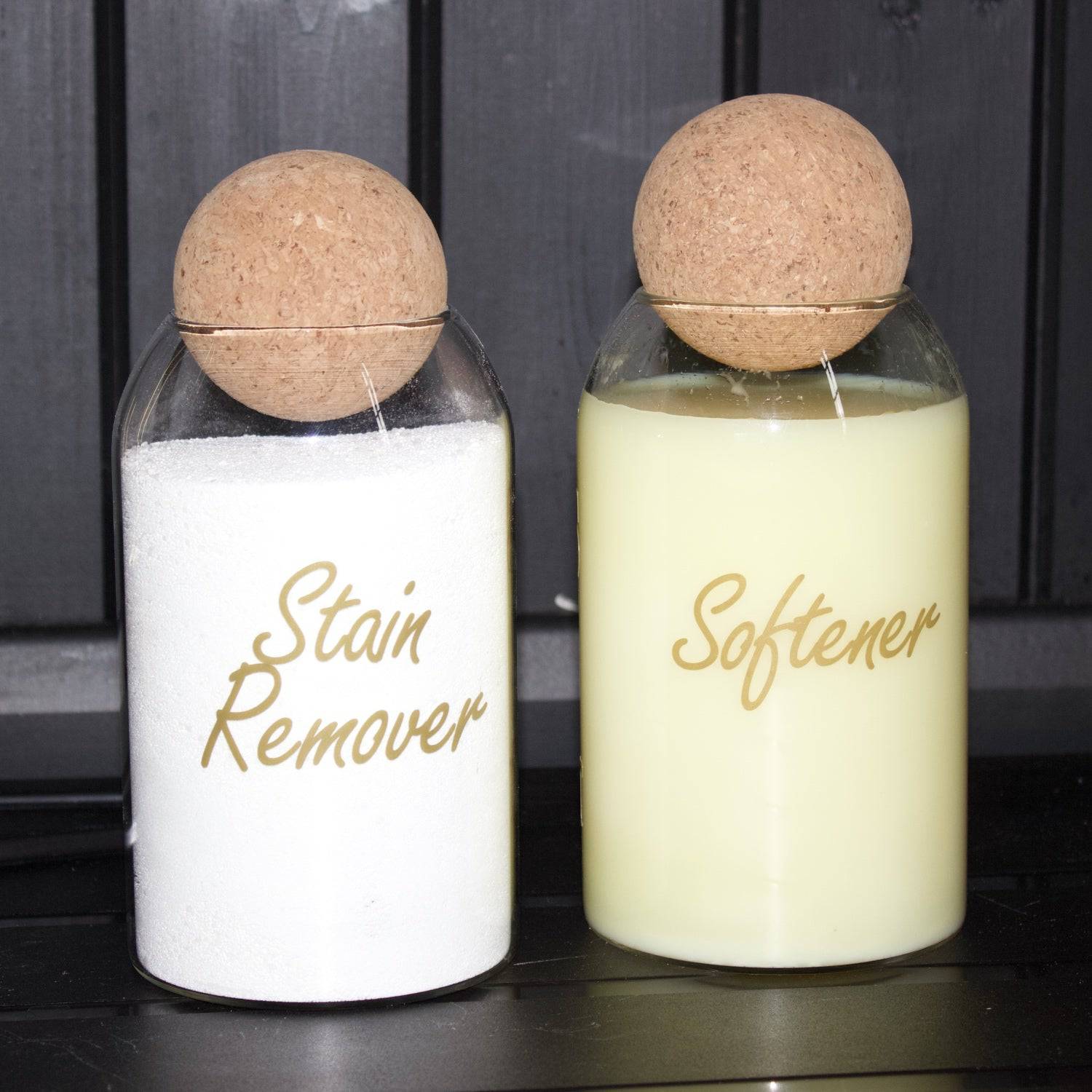 Personalised Glass Storage Jars with Cork Stopper - MYLEE London