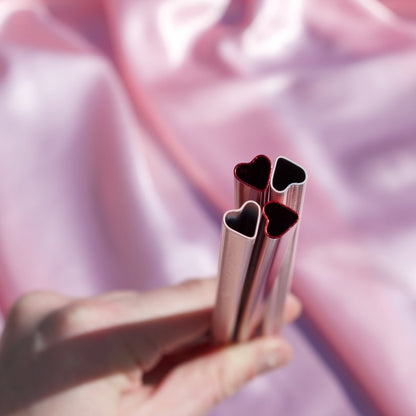 Personalised Heart Metal Straws - MYLEE London