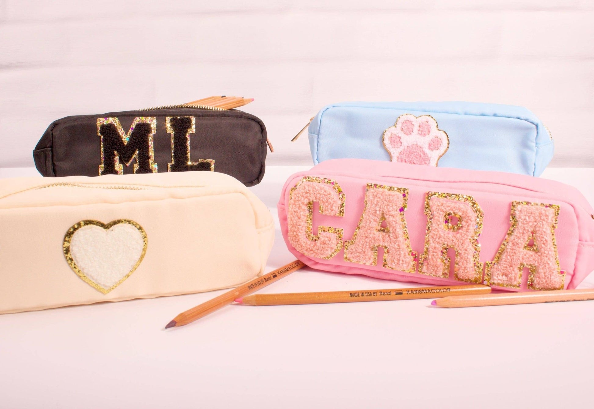 Personalised Pencil Case with Glitter or Pearl Letters - MYLEE London