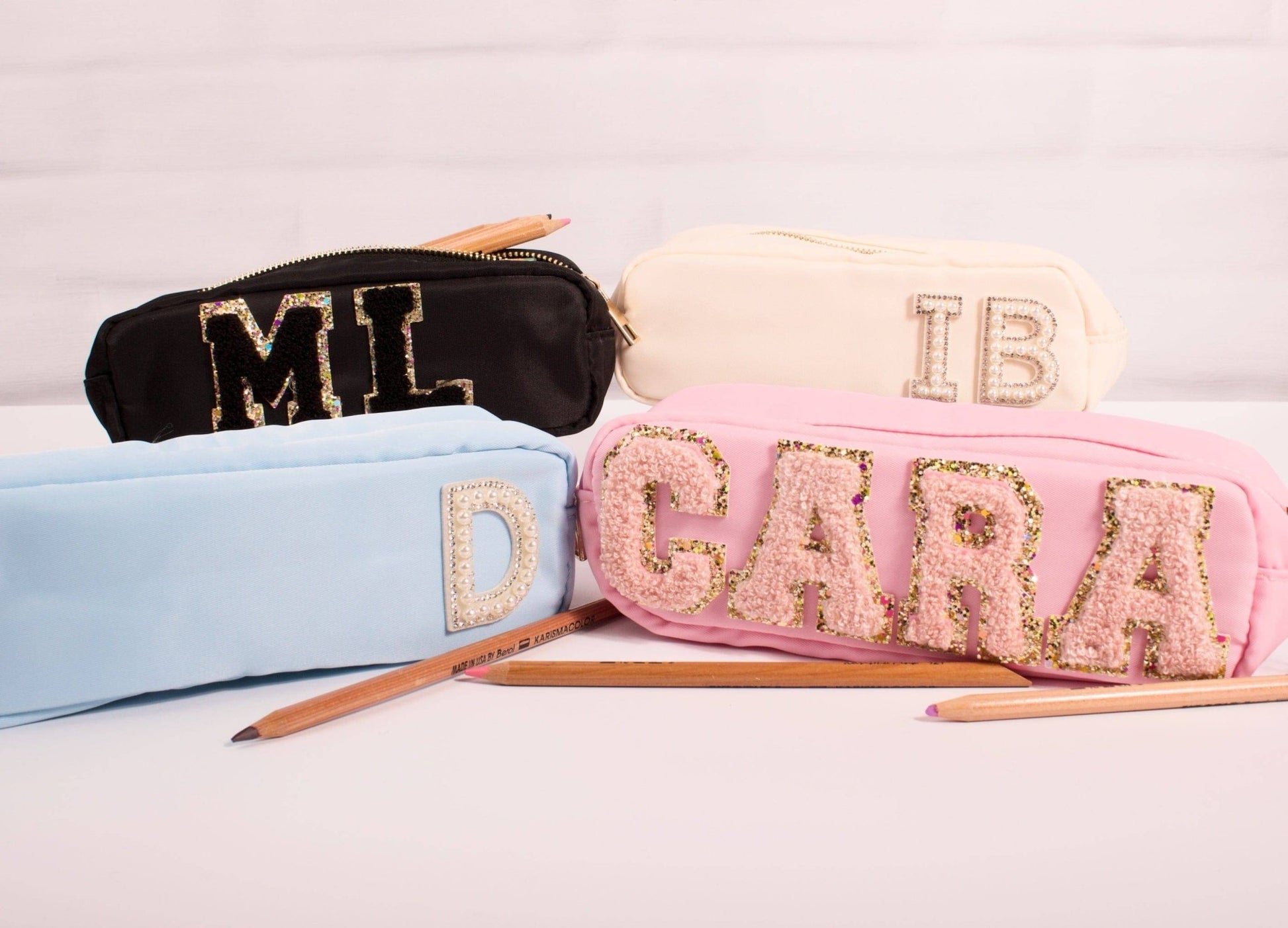 Personalised Pencil Case with Glitter or Pearl Letters - MYLEE London