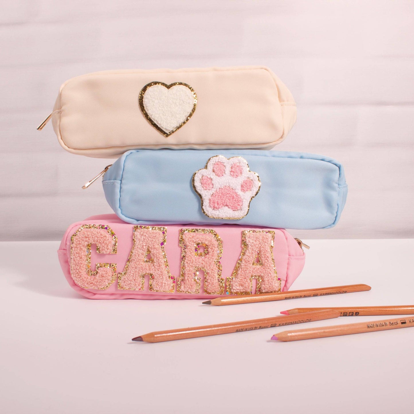 Personalised Pencil Case with Glitter or Pearl Letters - MYLEE London