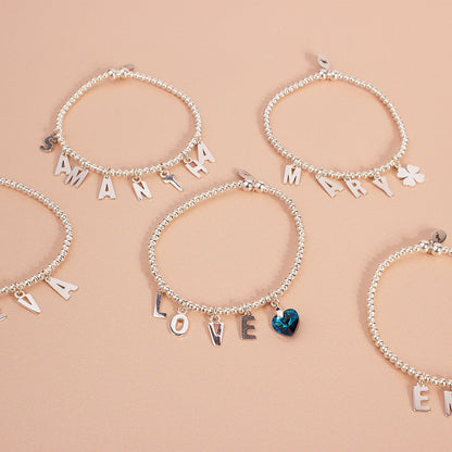 Personalised Silver Name Bracelet With Charm - MYLEE London