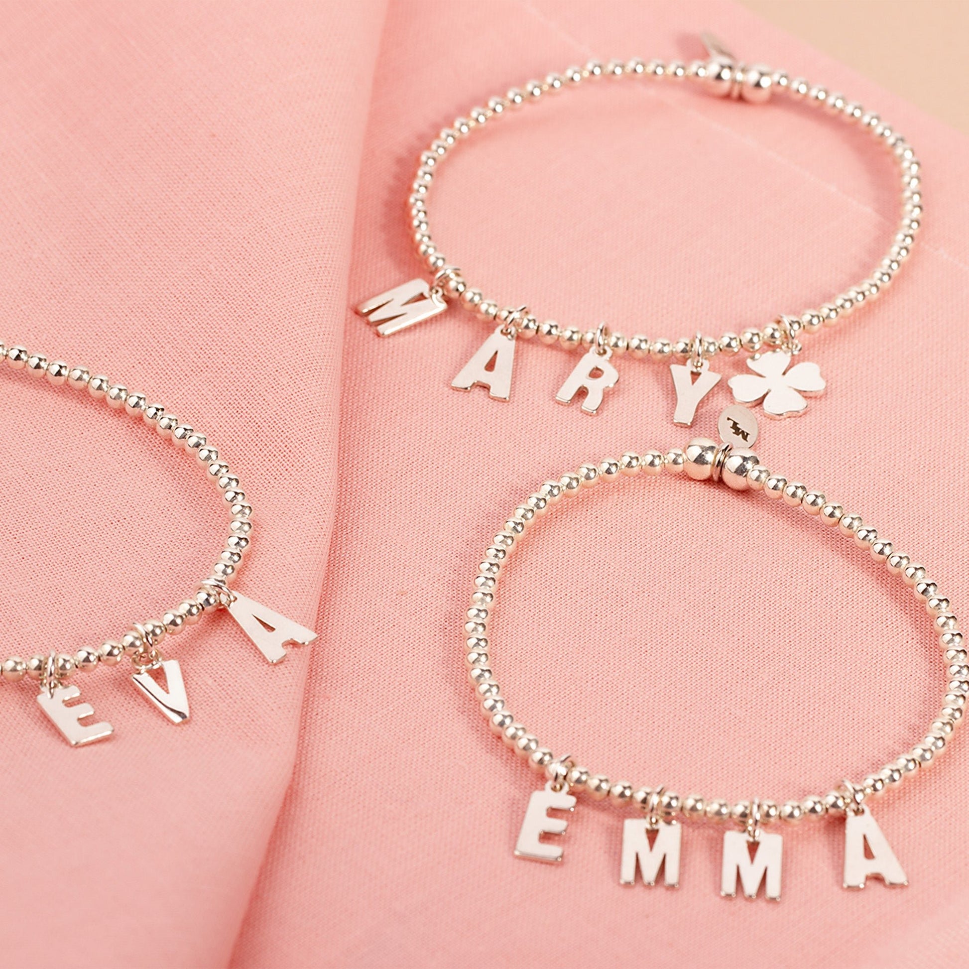 Personalised Silver Name Bracelet With Charm - MYLEE London