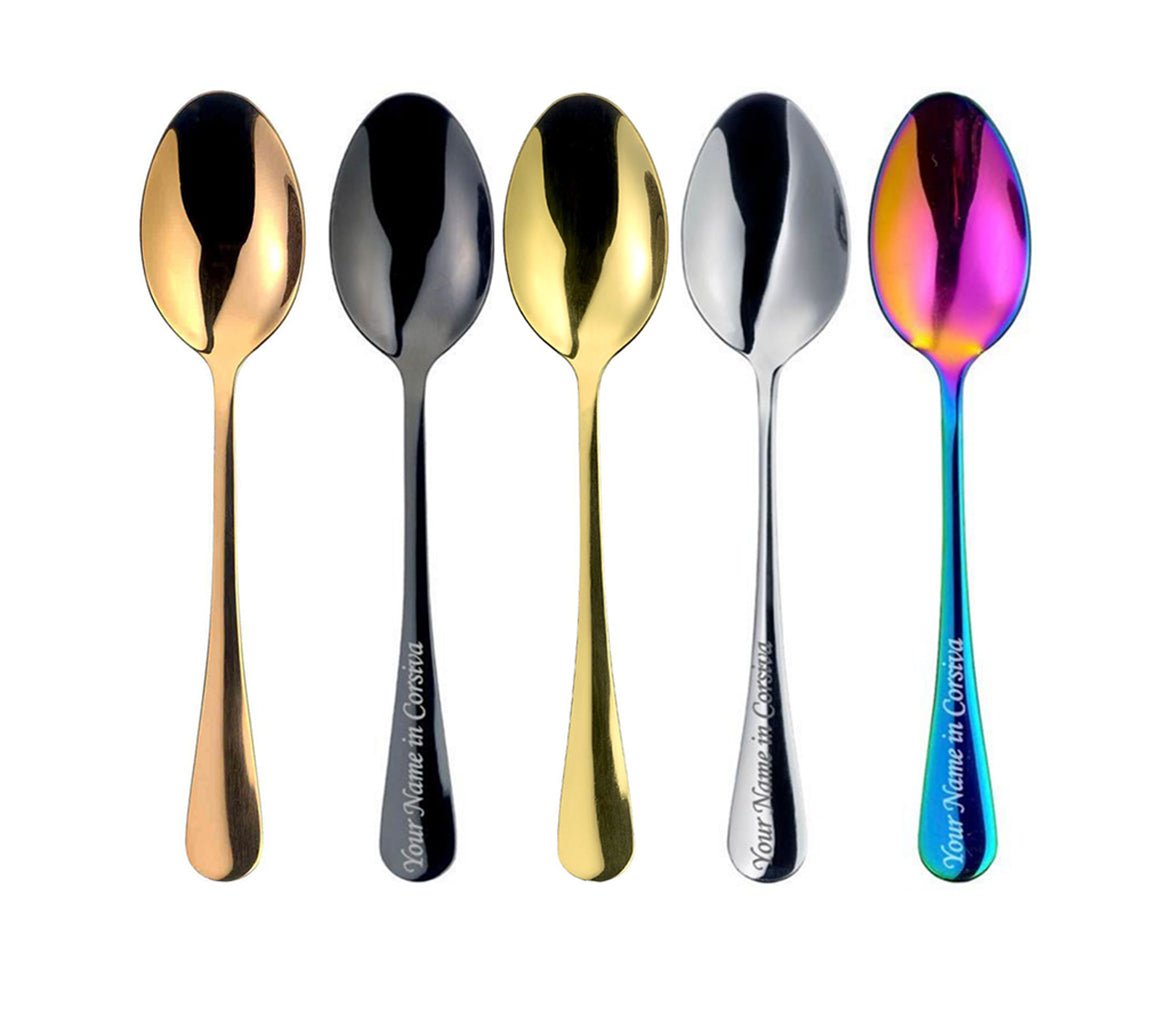 Personalised Stainless Dessert Spoon - MYLEE London