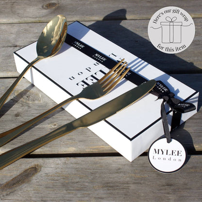 Personalised Stainless Steel 3 Piece Cutlery Set - MYLEE London