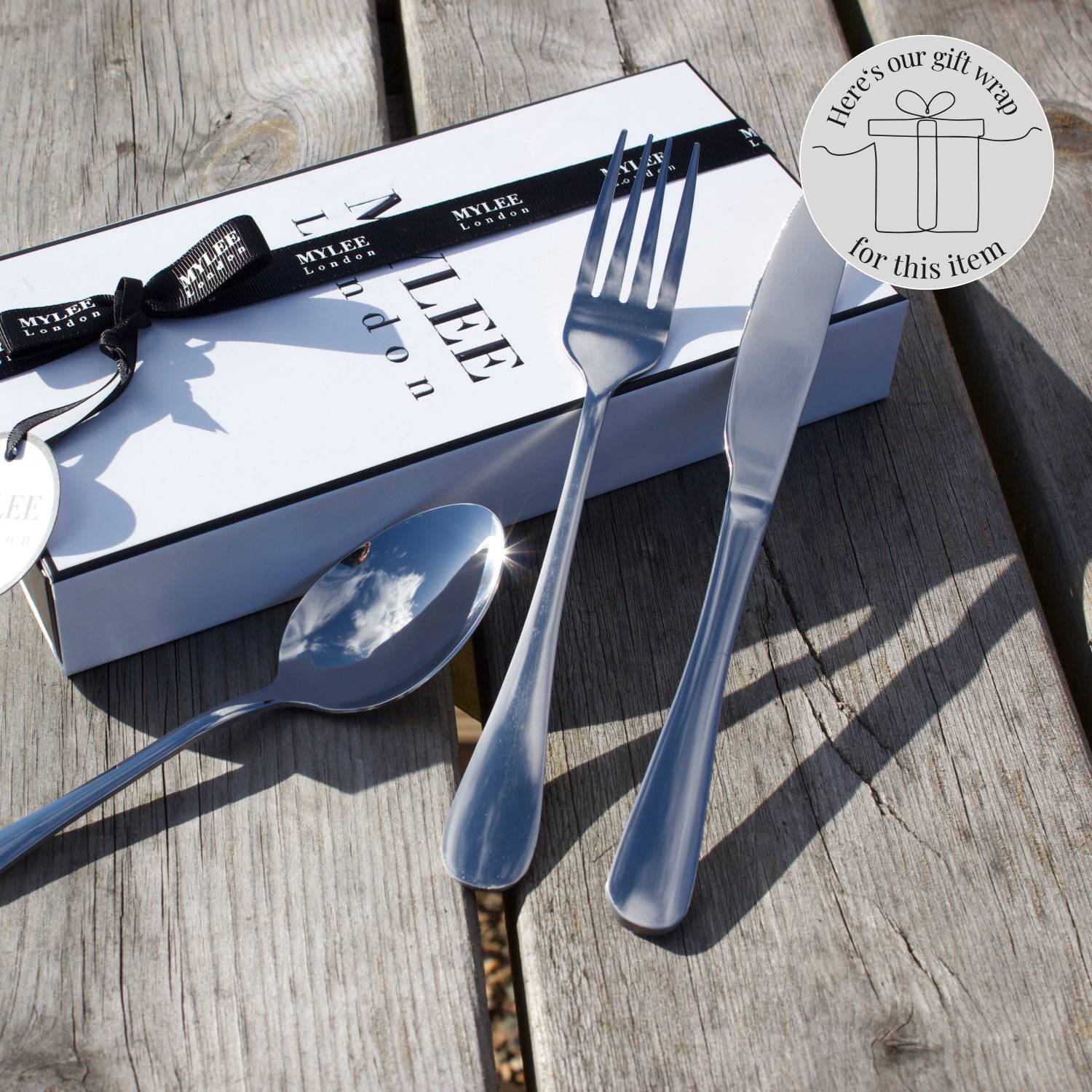 Personalised Stainless Steel 3 Piece Cutlery Set - MYLEE London