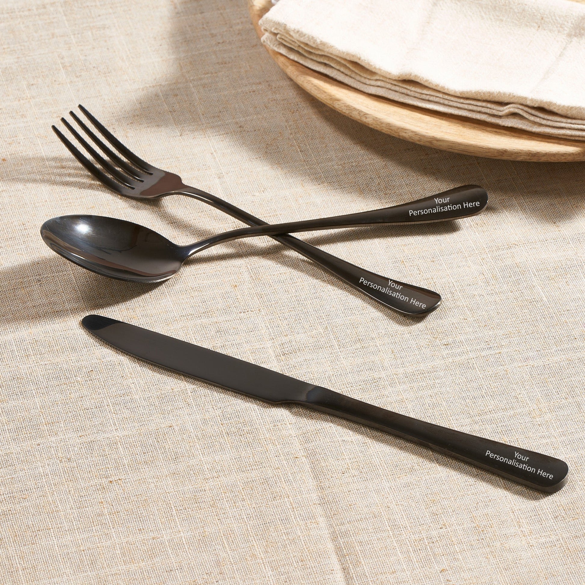 Personalised Stainless Steel 3 Piece Cutlery Set - MYLEE London