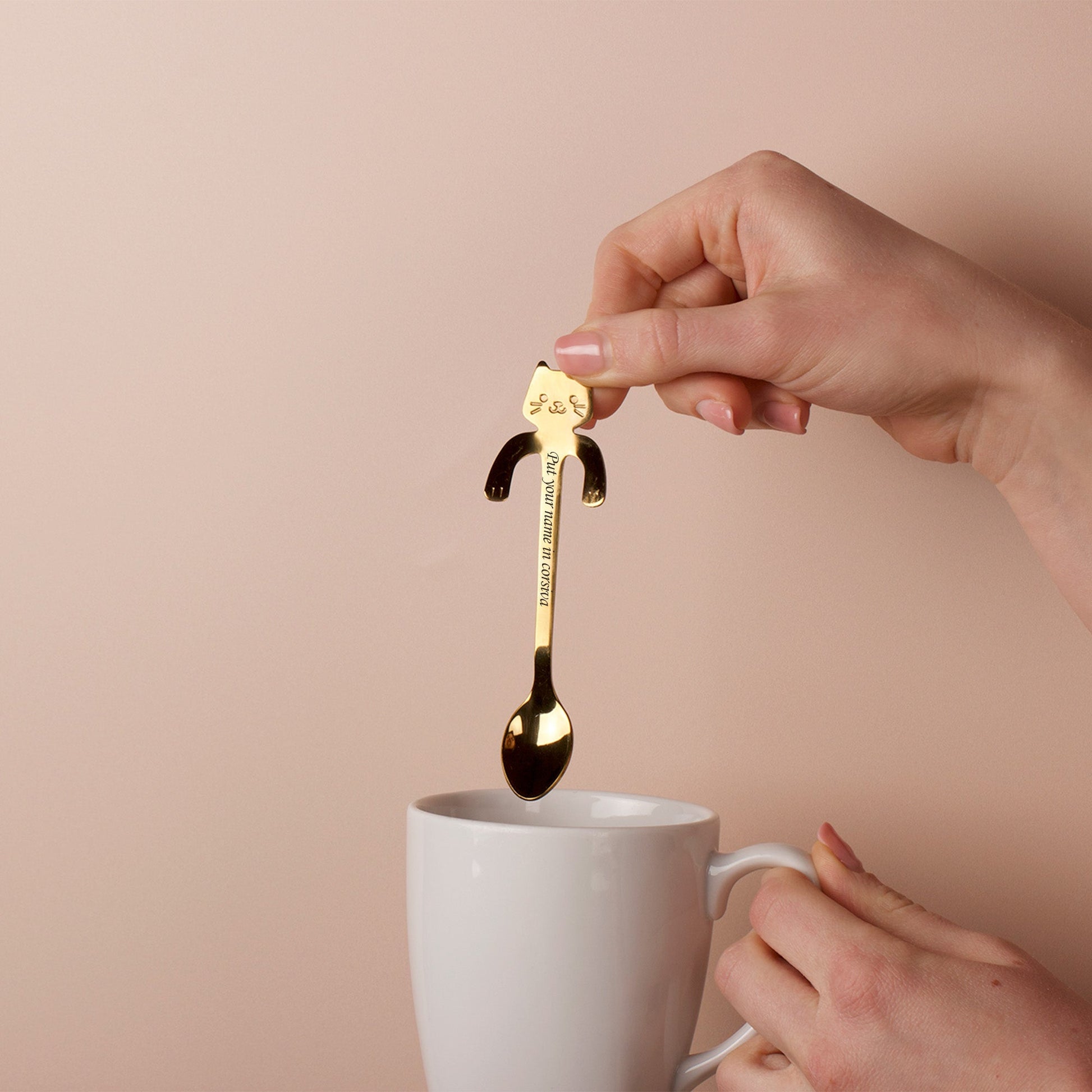 Personalised Stainless Steel Cat Tea Spoon - MYLEE London