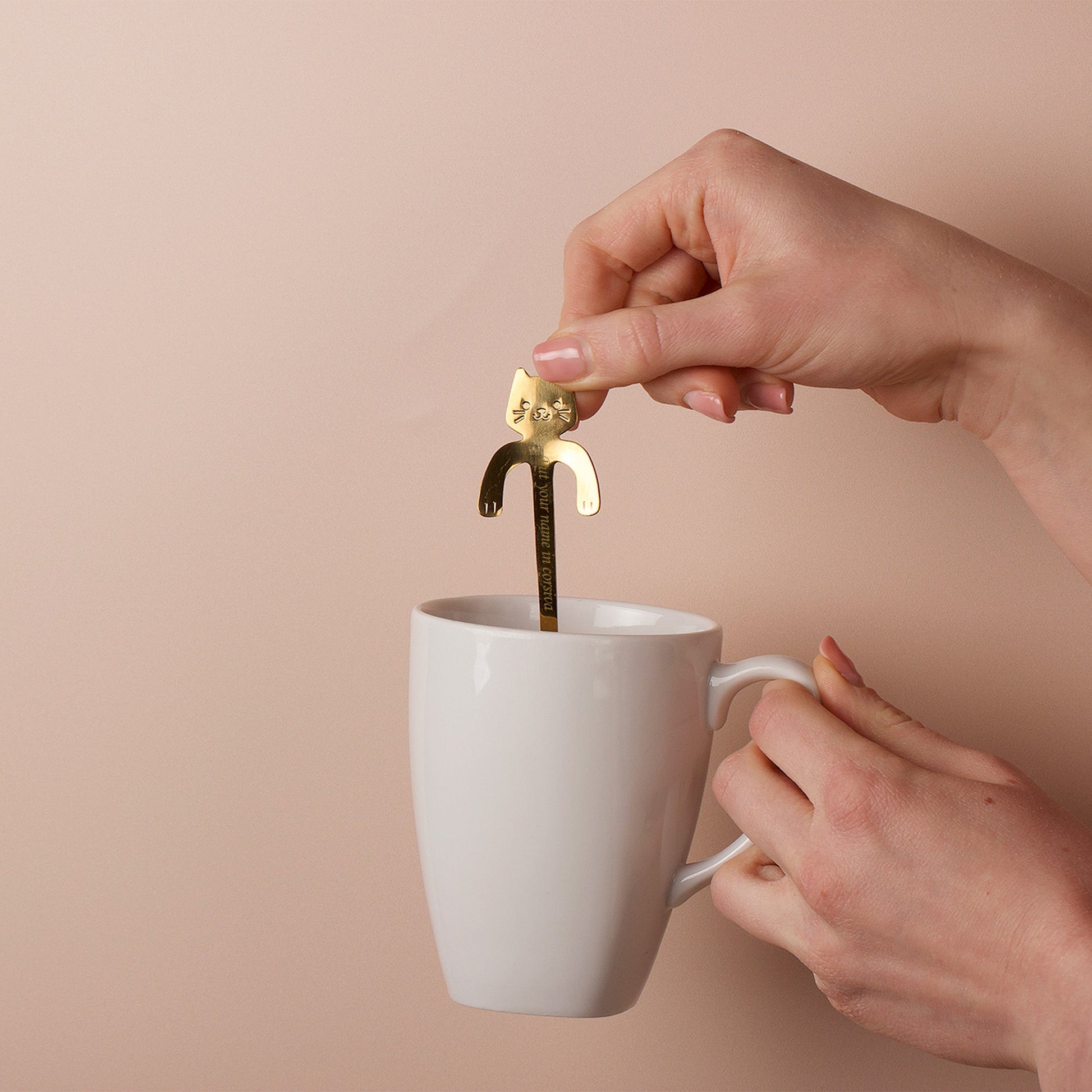 Personalised Stainless Steel Cat Tea Spoon - MYLEE London