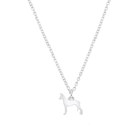 Pharaoh Hound Silhouette Silver Necklace - Personalised - MYLEE London