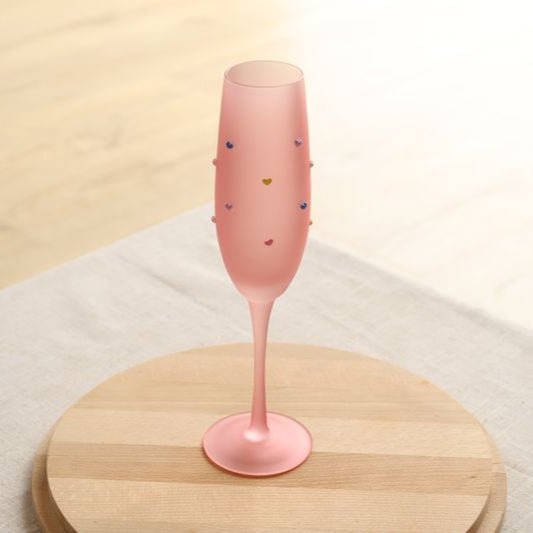 Pink Frosted Multicoloured Heart Glasses - MYLEE London