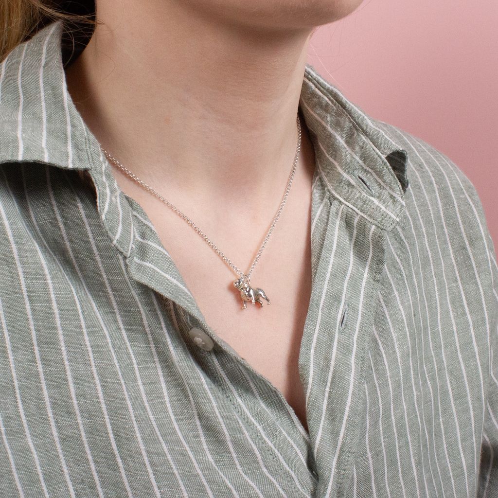 Pitbull Silver Necklace - Personalised - MYLEE London