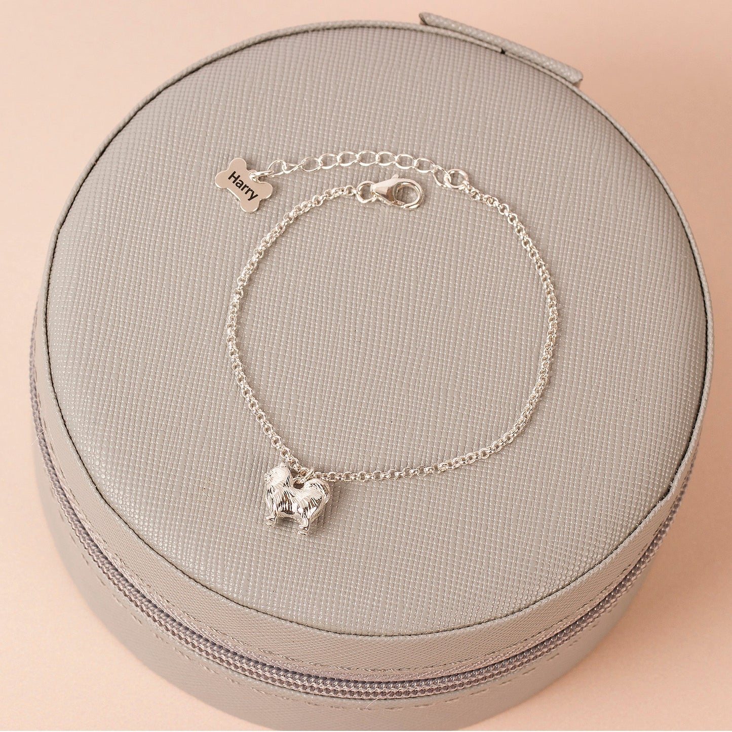 Pomeranian Dainty Chain Bracelet - Personalised - Sterling Silver - MYLEE London