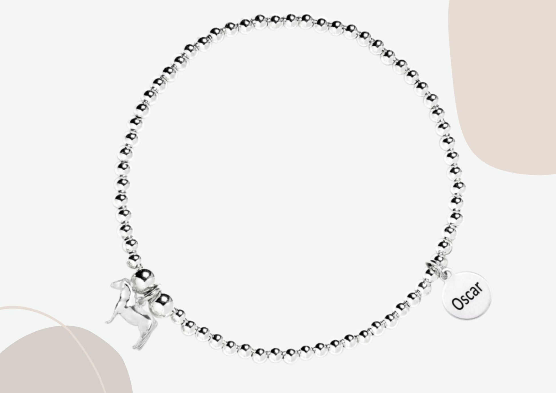 Pony Silver Ball Bead Bracelet - Personalised - MYLEE London