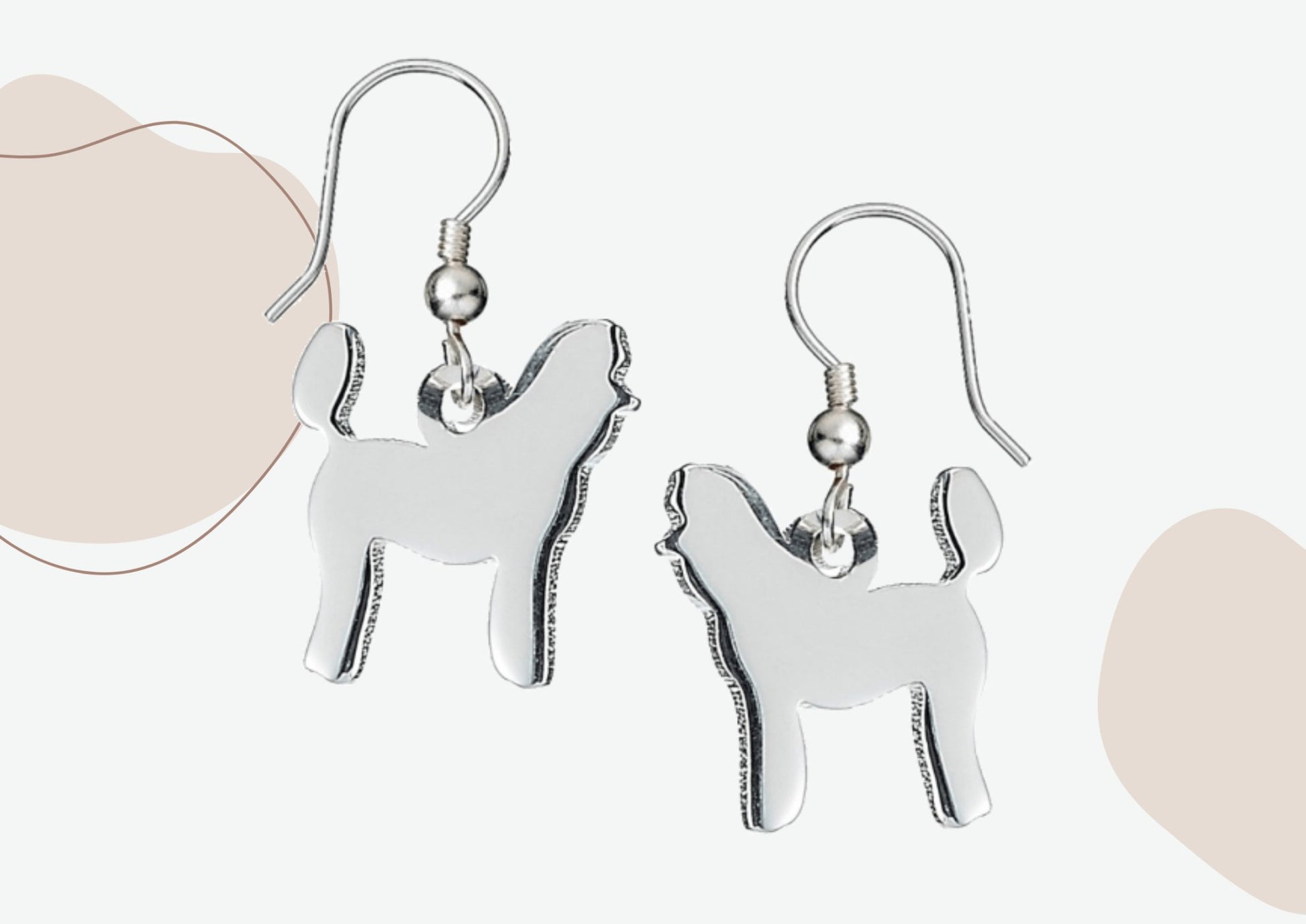 Poodle Silhouette Silver Earrings - MYLEE London