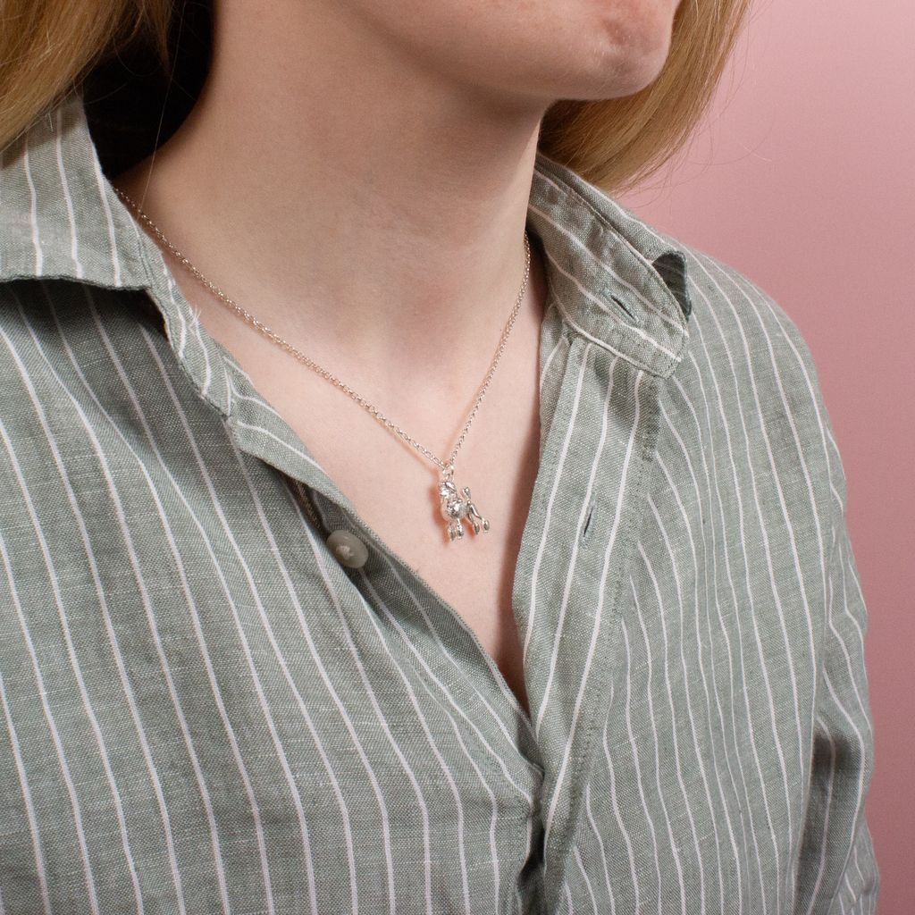 Poodle Silver Necklace - Personalised - MYLEE London