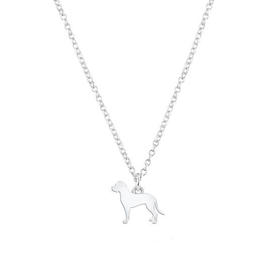 Portuguese Pointer Silhouette Silver Necklace - Personalised - MYLEE London
