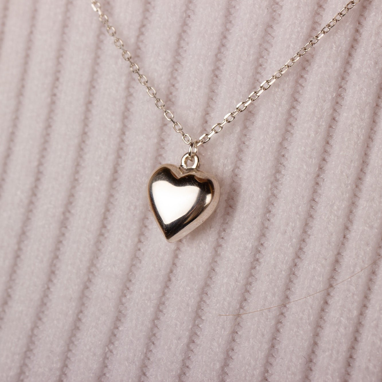 Puffy Heart Necklace - Sterling Silver - MYLEE London