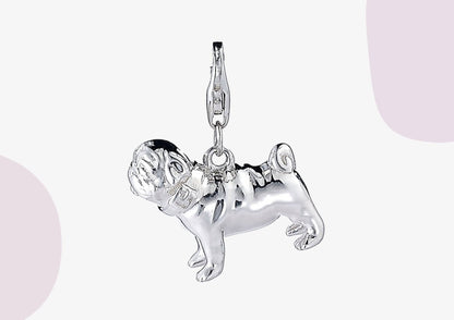 Pug Silver Charm - MYLEE London